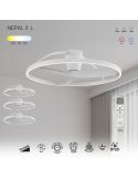 Plafón Ventilador LED NEPAL II grande blanco Ø1000mm 44W CCT 3000-5000K 4000lm DC
