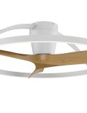 Plafón Ventilador LED NEPAL II grande blanco madera Ø1000mm 44W CCT 3000-5000K 4000lm  DC
