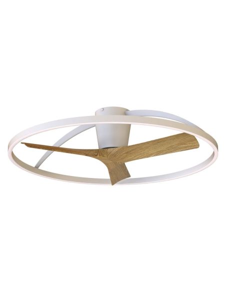 Ventilador Ventoinha LED Nepal II grande, branco, em madeira, Ø1000mm, 44W, CCT 3000-5000K, 4000lm, DC