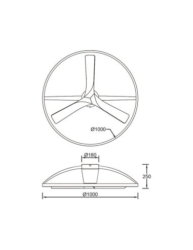 Plafón Ventilador LED NEPAL II grande blanco madera Ø1000mm 44W CCT 3000-5000K 4000lm  DC