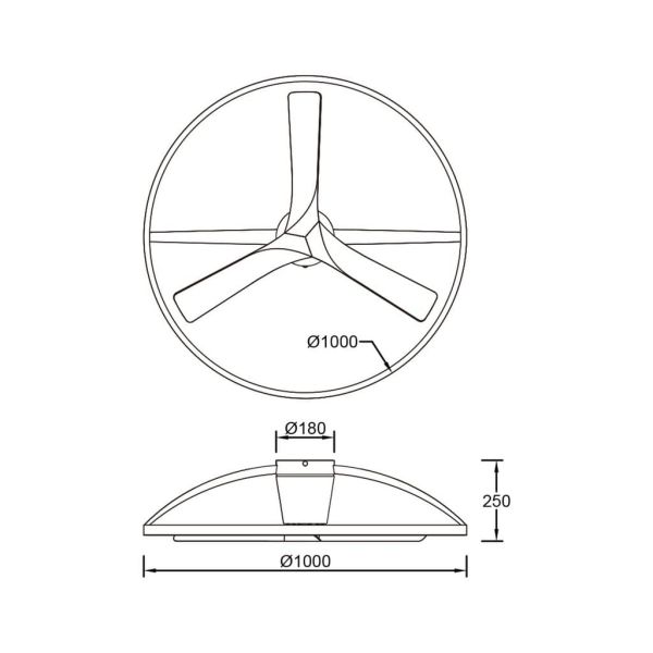 Plafón Ventilador LED NEPAL II grande blanco madera Ø1000mm 44W CCT 3000-5000K 4000lm  DC