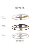 Plafón Ventilador LED NEPAL II grande negro madera Ø1000mm 44W CCT 3000-5000K 4000lm DC