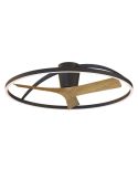 Plafón Ventilador LED NEPAL II grande negro madera Ø1000mm 44W CCT 3000-5000K 4000lm DC