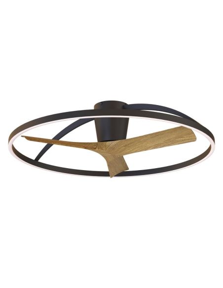 Plafón Ventilador LED NEPAL II grande negro madera Ø1000mm 44W CCT 3000-5000K 4000lm DC