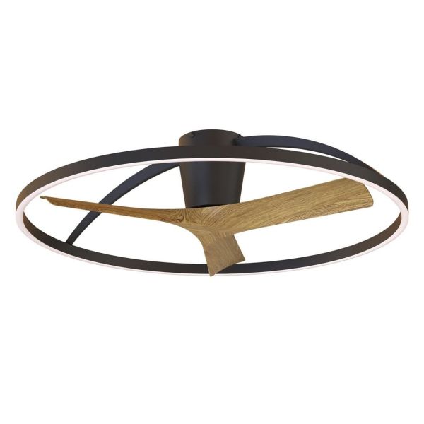Plafón Ventilador LED NEPAL II grande negro madera Ø1000mm 44W CCT 3000-5000K 4000lm DC