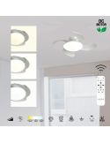 Plafón Ventilador LED ALOHA II blanco Ø830mm 40W 4200lm CCT 3000-5000K motor 25W DC silencioso