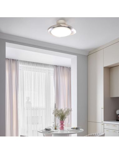 Plafón Ventilador LED ALOHA II blanco Ø830mm 40W 4200lm CCT 3000-5000K motor 25W DC silencioso