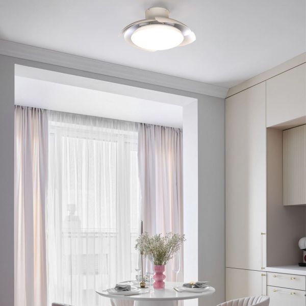 Plafón Ventilador LED ALOHA II blanco Ø830mm 40W 4200lm CCT 3000-5000K motor 25W DC silencioso