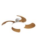 Plafón Ventilador LED ALOHA II blanco madera Ø830mm 40W 4200lm CCT 3000-5000K 25W DC silencioso