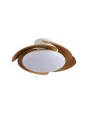 Luminária Ventoinha ALOHA II LED com ventilador, acabamento em madeira branca, Ø830mm, 40W, 4200lm, temperatura de cor 3000-5000