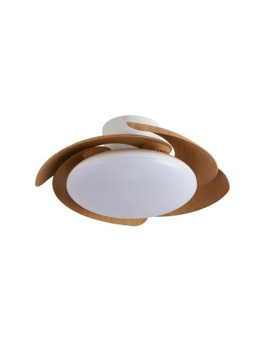 Plafón Ventilador LED ALOHA II blanco madera Ø830mm 40W 4200lm CCT 3000-5000K 25W DC silencioso