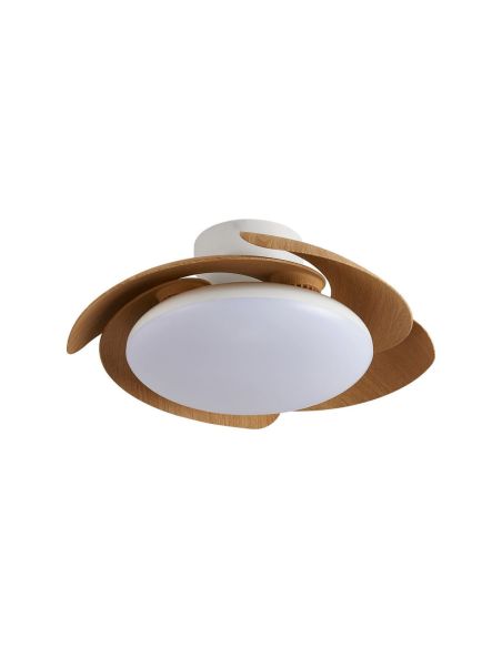 Plafón Ventilador LED ALOHA II blanco madera Ø830mm 40W 4200lm CCT 3000-5000K 25W DC silencioso