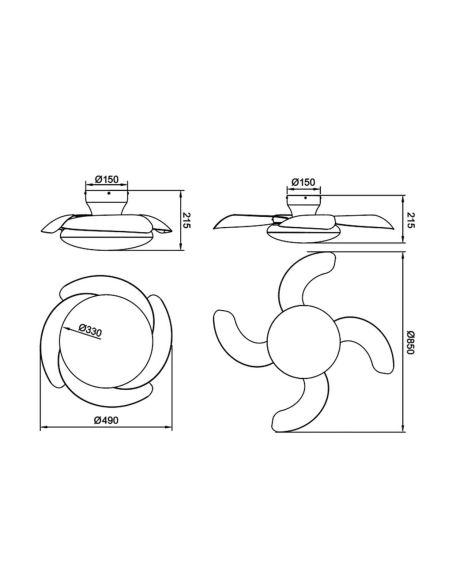 Plafón Ventilador LED ALOHA II blanco madera Ø830mm 40W 4200lm CCT 3000-5000K 25W DC silencioso