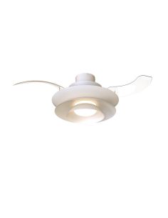 Ventilador tipo plafón moderno con aspas retráctiles LED ACONCAGUA blanco Ø1060mm 20W 2520lm CCT 3000-5000K DC