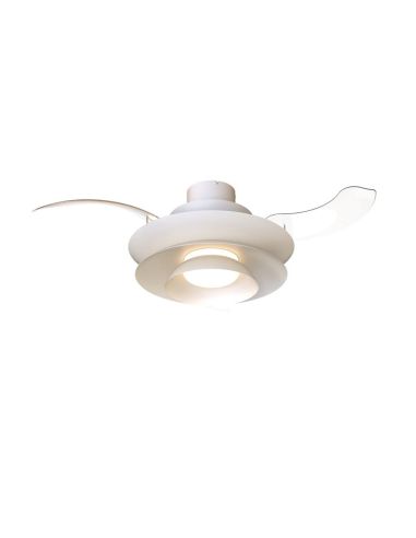 Ventilateur de plafond moderne à pales rétractables, LED ACONCAGUA blanc Ø1060mm 20W 2520lm CCT 3000-5000K DC