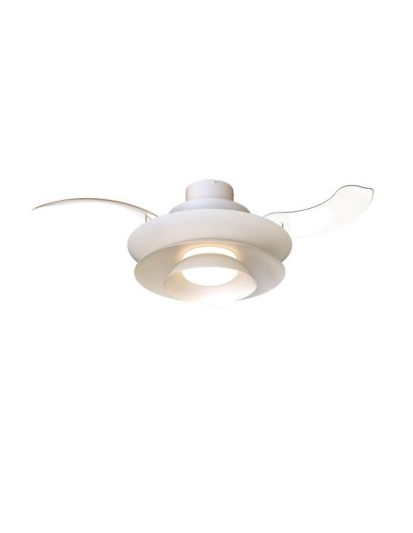 Ventoinha de teto moderno com pás retráteis, LED ACONCAGUA branco Ø1060mm 20W 2520lm CCT 3000-5000K DC