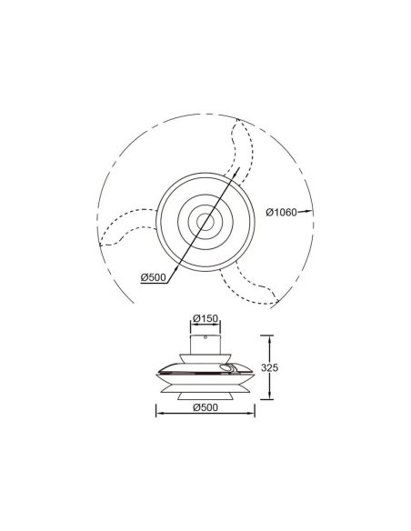 Ventilador tipo plafón moderno con aspas retráctiles LED ACONCAGUA blanco Ø1060mm 20W 2520lm CCT 3000-5000K DC