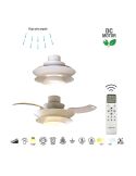 Ventilador tipo plafón moderno con aspas retráctiles LED ACONCAGUA blanco Ø1060mm 20W 2520lm CCT 3000-5000K DC
