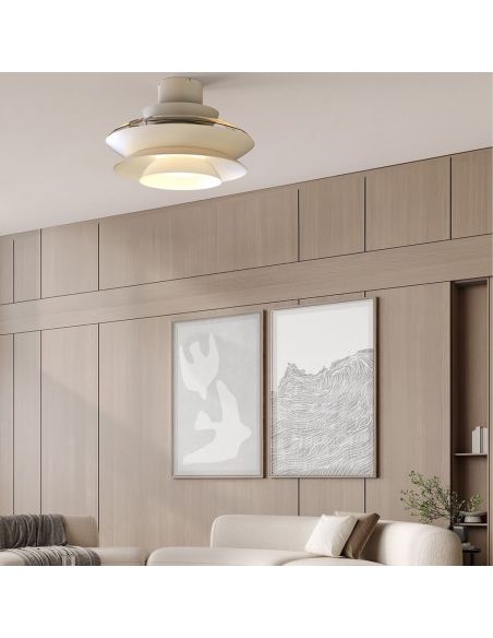 Ventilador tipo plafón moderno con aspas retráctiles LED ACONCAGUA blanco Ø1060mm 20W 2520lm CCT 3000-5000K DC