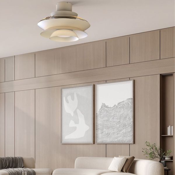 Ventilador tipo plafón moderno con aspas retráctiles LED ACONCAGUA blanco Ø1060mm 20W 2520lm CCT 3000-5000K DC