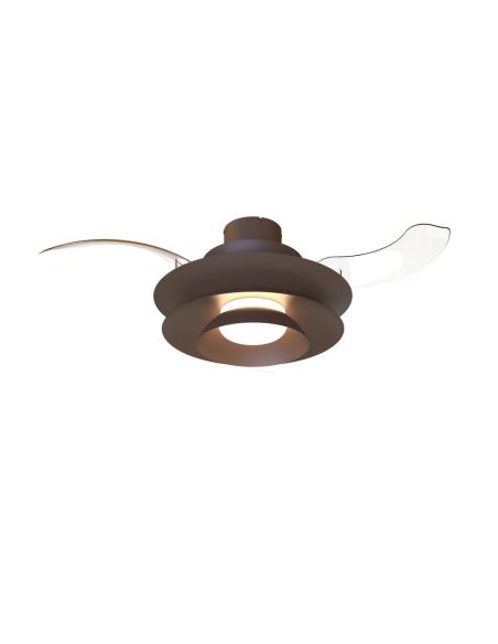 Ventoinha de teto moderno com pás retráteis, LED ACONCAGUA, cor café, Ø1060mm, 20W, 2520lm, CCT 3000-5000K DC