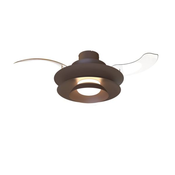 Ventilador tipo plafón moderno con aspas retráctiles LED ACONCAGUA café Ø1060mm 20W 2520lm CCT 3000-5000K DC