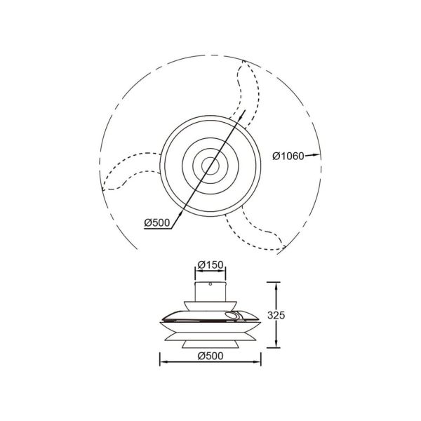 Ventilador tipo plafón moderno con aspas retráctiles LED ACONCAGUA café Ø1060mm 20W 2520lm CCT 3000-5000K DC
