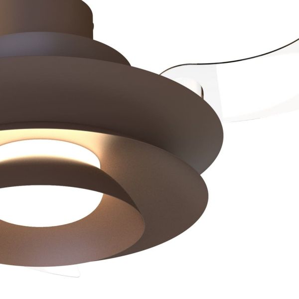 Ventoinha de teto moderno com pás retráteis, LED ACONCAGUA, cor café, Ø1060mm, 20W, 2520lm, CCT 3000-5000K DC