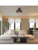 Ventilador tipo plafón moderno con aspas retráctiles LED ACONCAGUA café Ø1060mm 20W 2520lm CCT 3000-5000K DC