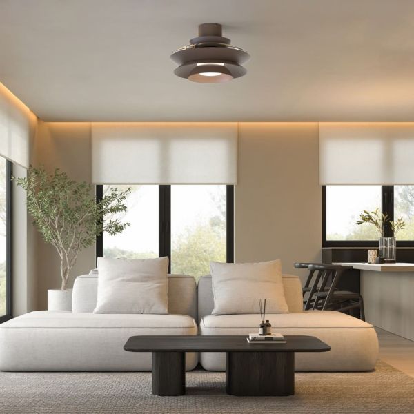 Ventilador tipo plafón moderno con aspas retráctiles LED ACONCAGUA café Ø1060mm 20W 2520lm CCT 3000-5000K DC