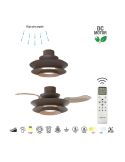 Ventilador tipo plafón moderno con aspas retráctiles LED ACONCAGUA café Ø1060mm 20W 2520lm CCT 3000-5000K DC