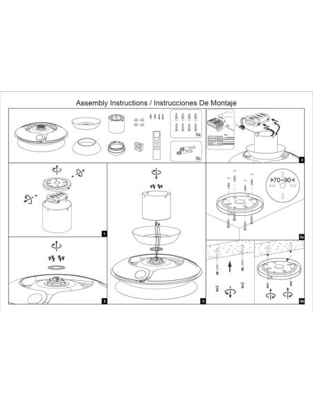 Ventilador tipo plafón moderno con aspas retráctiles LED ACONCAGUA café Ø1060mm 20W 2520lm CCT 3000-5000K DC