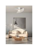 Ventilador de techo tipo plafón LED ONA blanco Ø700mm 18W 2520lm CCT 3000-5000K motor DC silencioso