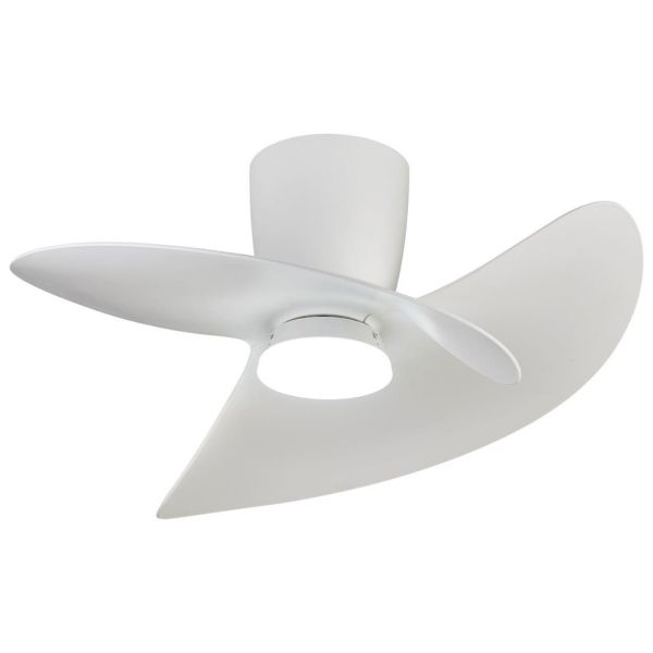 Ventilador de techo tipo plafón LED ONA blanco Ø700mm 18W 2520lm CCT 3000-5000K motor DC silencioso