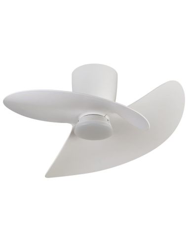 Ventilador de techo tipo plafón LED ONA blanco Ø700mm 18W 2520lm CCT 3000-5000K motor DC silencioso