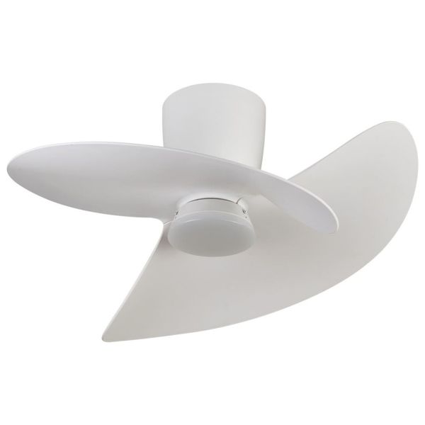 Ventilador de techo tipo plafón LED ONA blanco Ø700mm 18W 2520lm CCT 3000-5000K motor DC silencioso