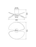 Ventilador de techo tipo plafón LED ONA blanco Ø700mm 18W 2520lm CCT 3000-5000K motor DC silencioso
