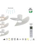 Ventilador de techo tipo plafón LED ONA blanco Ø700mm 18W 2520lm CCT 3000-5000K motor DC silencioso