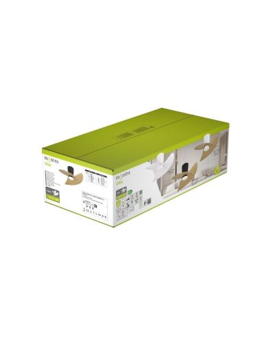 Ventilador de techo tipo plafón LED ONA blanco madera Ø700mm 18W 2520lm CCT 3000-5000K motor DC silencioso