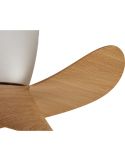 Ventilador de techo tipo plafón LED ONA blanco madera Ø700mm 18W 2520lm CCT 3000-5000K motor DC silencioso