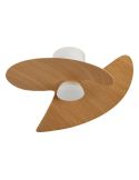 Ventilador de techo tipo plafón LED ONA blanco madera Ø700mm 18W 2520lm CCT 3000-5000K motor DC silencioso