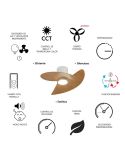 Ventilador de techo tipo plafón LED ONA blanco madera Ø700mm 18W 2520lm CCT 3000-5000K motor DC silencioso