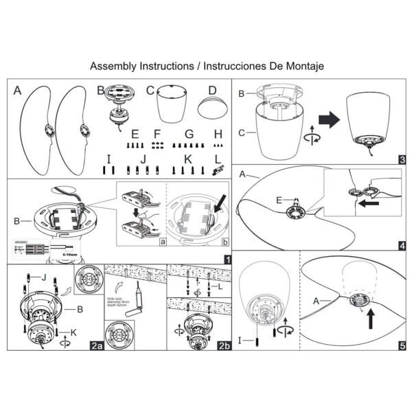 Ventilador de techo tipo plafón LED ONA blanco madera Ø700mm 18W 2520lm CCT 3000-5000K motor DC silencioso