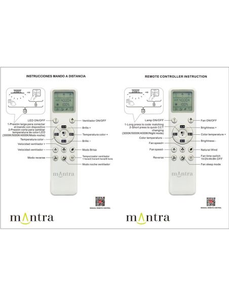 Ventilador de techo tipo plafón LED ONA blanco madera Ø700mm 18W 2520lm CCT 3000-5000K motor DC silencioso