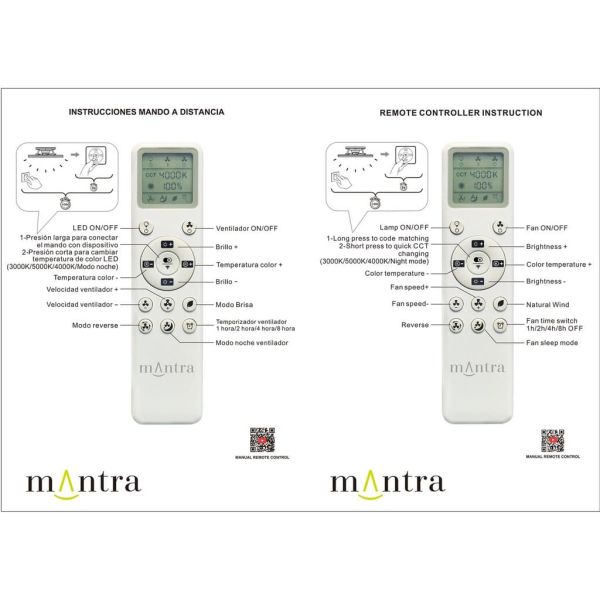 Ventilador de techo tipo plafón LED ONA blanco madera Ø700mm 18W 2520lm CCT 3000-5000K motor DC silencioso