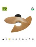 Ventilador de techo tipo plafón LED ONA negro madera Ø700mm 18W 2520lm CCT 3000-5000K motor DC silencioso