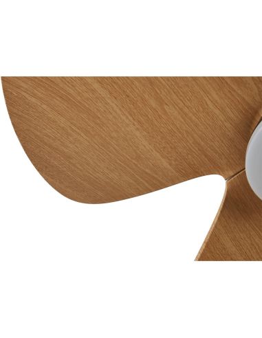 Ventilador de techo tipo plafón LED ONA negro madera Ø700mm 18W 2520lm CCT 3000-5000K motor DC silencioso