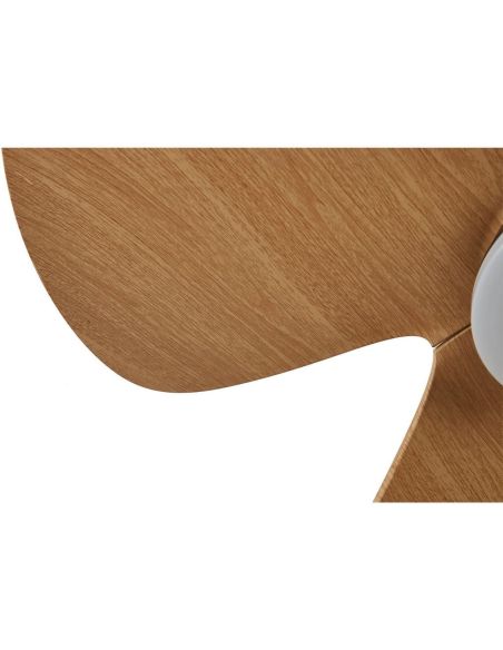 Ventilador de techo tipo plafón LED ONA negro madera Ø700mm 18W 2520lm CCT 3000-5000K motor DC silencioso