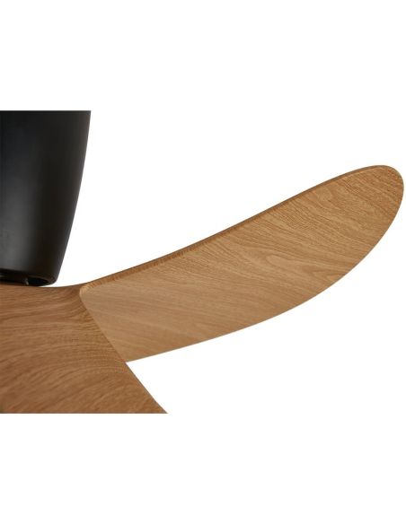 Ventilador de techo tipo plafón LED ONA negro madera Ø700mm 18W 2520lm CCT 3000-5000K motor DC silencioso