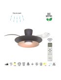 Ventilateur de plafond LED moderne PATAGONIA 2D couleur cuivre brossé café Ø500 mm 33 W 3000 lm CCT dimmable CC